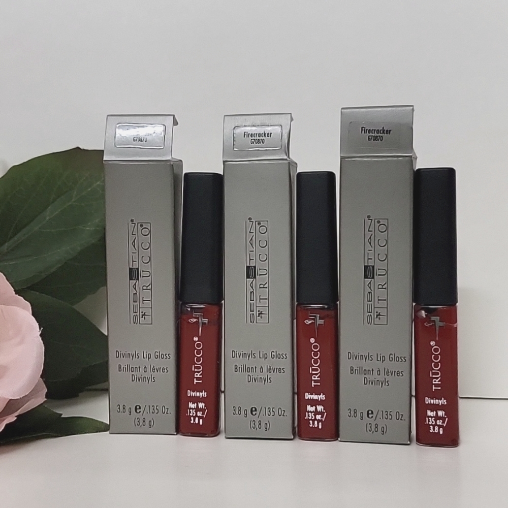 3 Mini - Sebastian Trucco Divinyls Lip Gloss FIRECRACKER G70870 (BOXED, RARE)